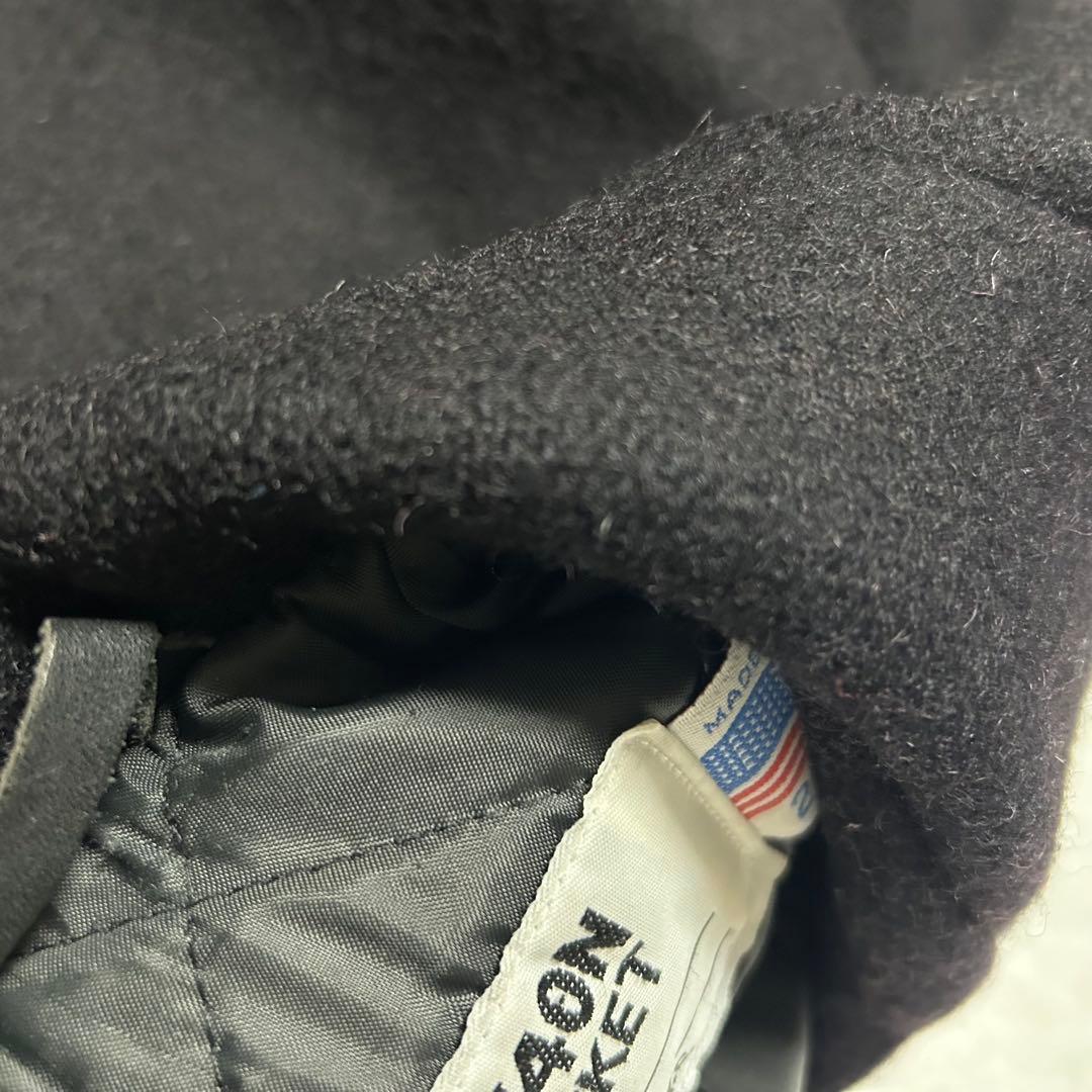 美品　Schott ピーコート ダブル キルティング　740N 黒　USA L