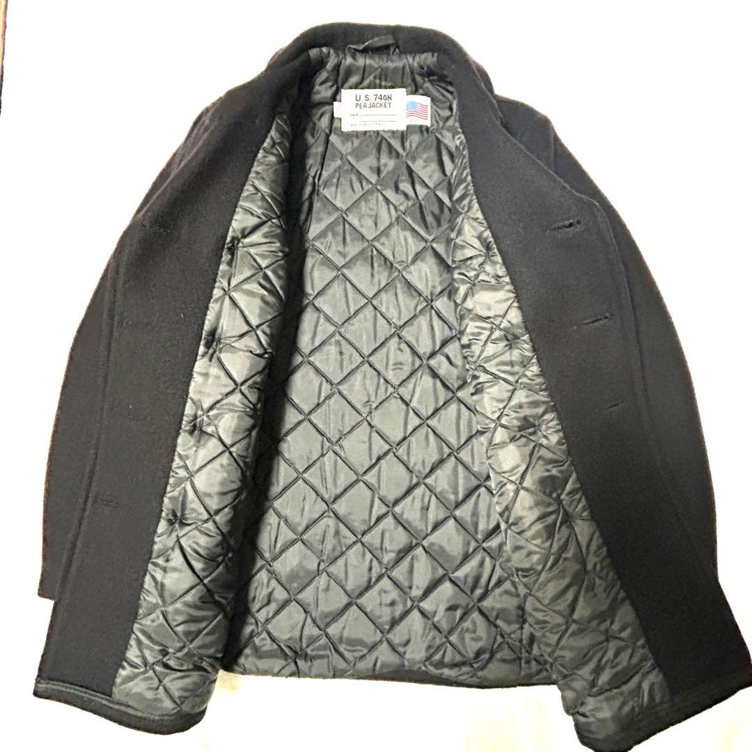 美品　Schott ピーコート ダブル キルティング　740N 黒　USA L