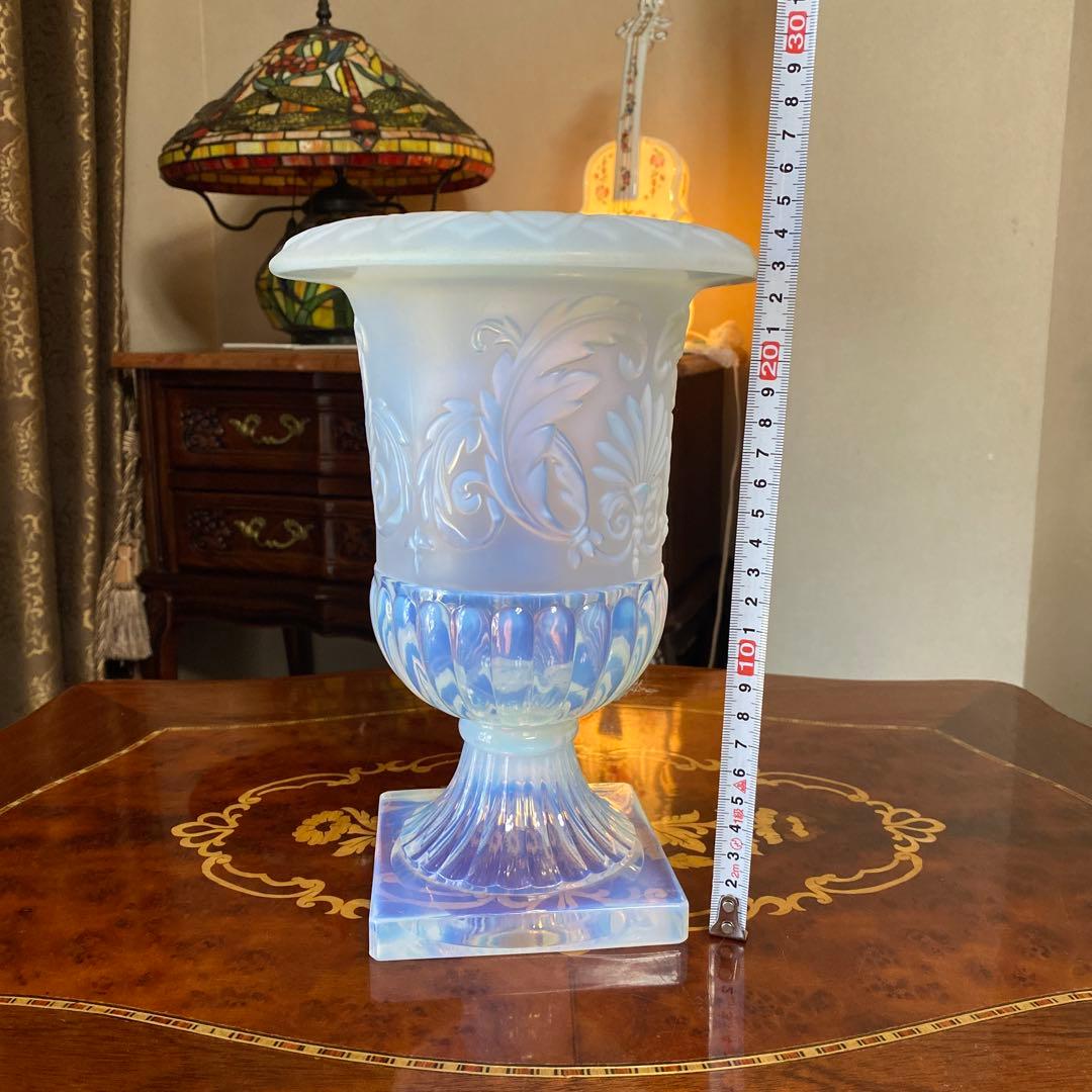 カメイガラス　アデリア　オパールセント　クリスタル　花瓶　フラワー ベース