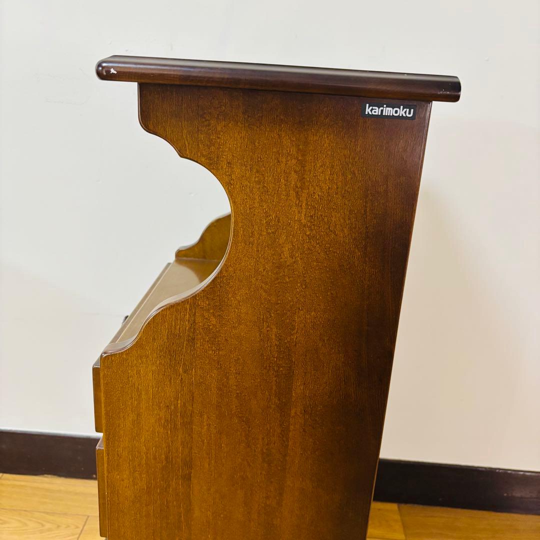 カリモク コロニアル 電話台 小引き出し4段　飾り台　花台　ヴィンテージ