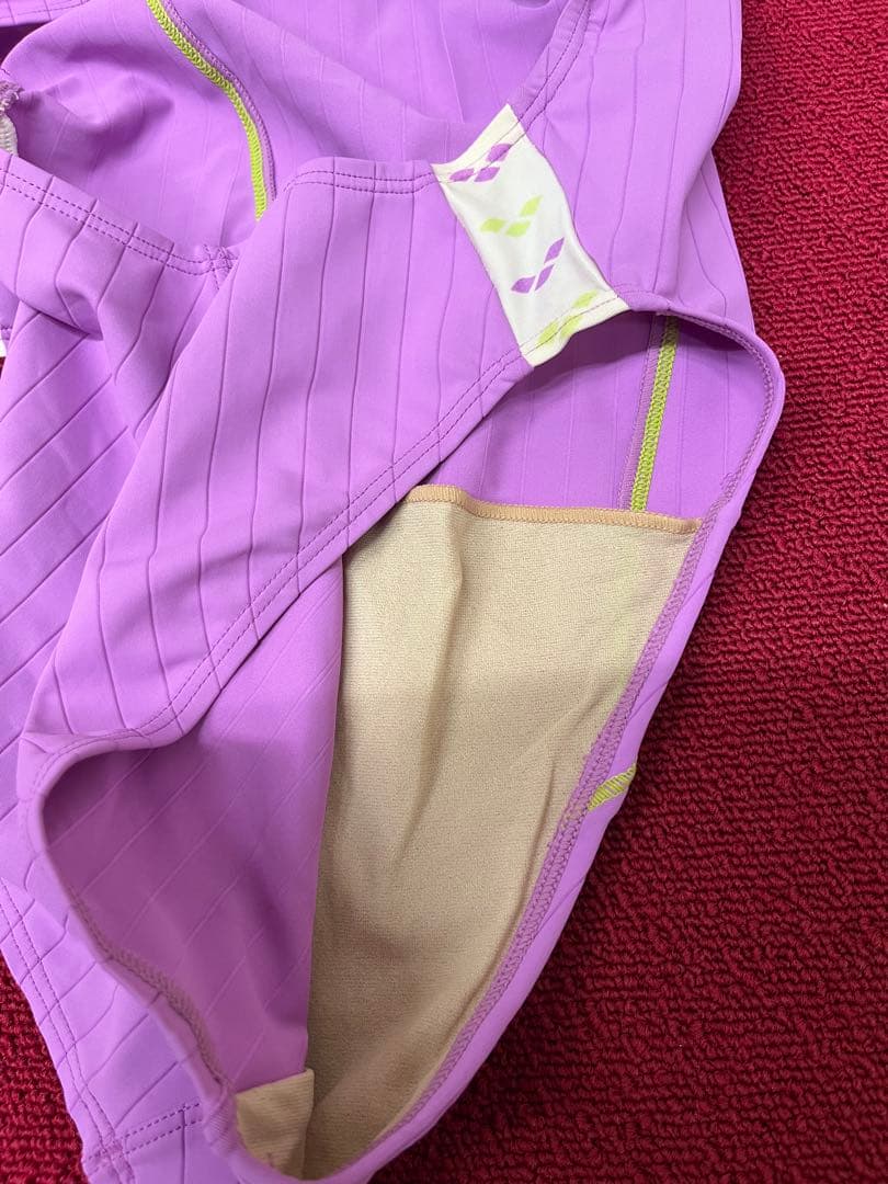 アリーナ水着サイズL競泳水着ハイレグ縦線ツルテカ生地