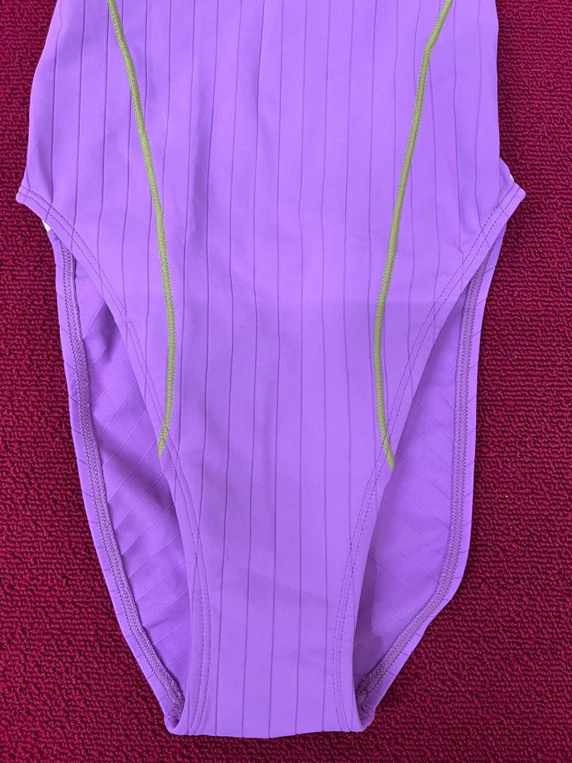 アリーナ水着サイズL競泳水着ハイレグ縦線ツルテカ生地