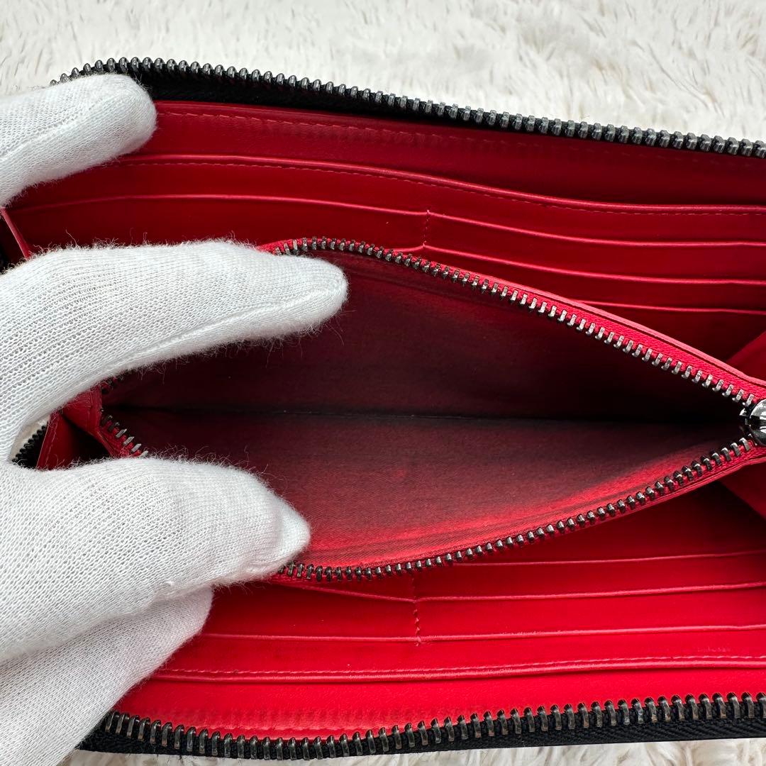 ✨美品✨ルブダン　長財布　ラウンドジップ　スタッズ　パネトーネ　レザー　黒