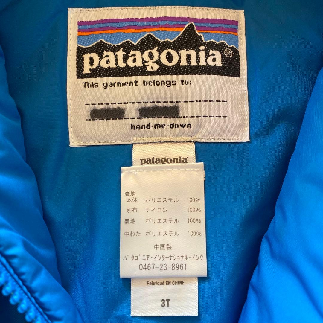 美品✨パタゴニア　スキーウェア　キッズ　ジャンプスーツ　ブルー系　3T