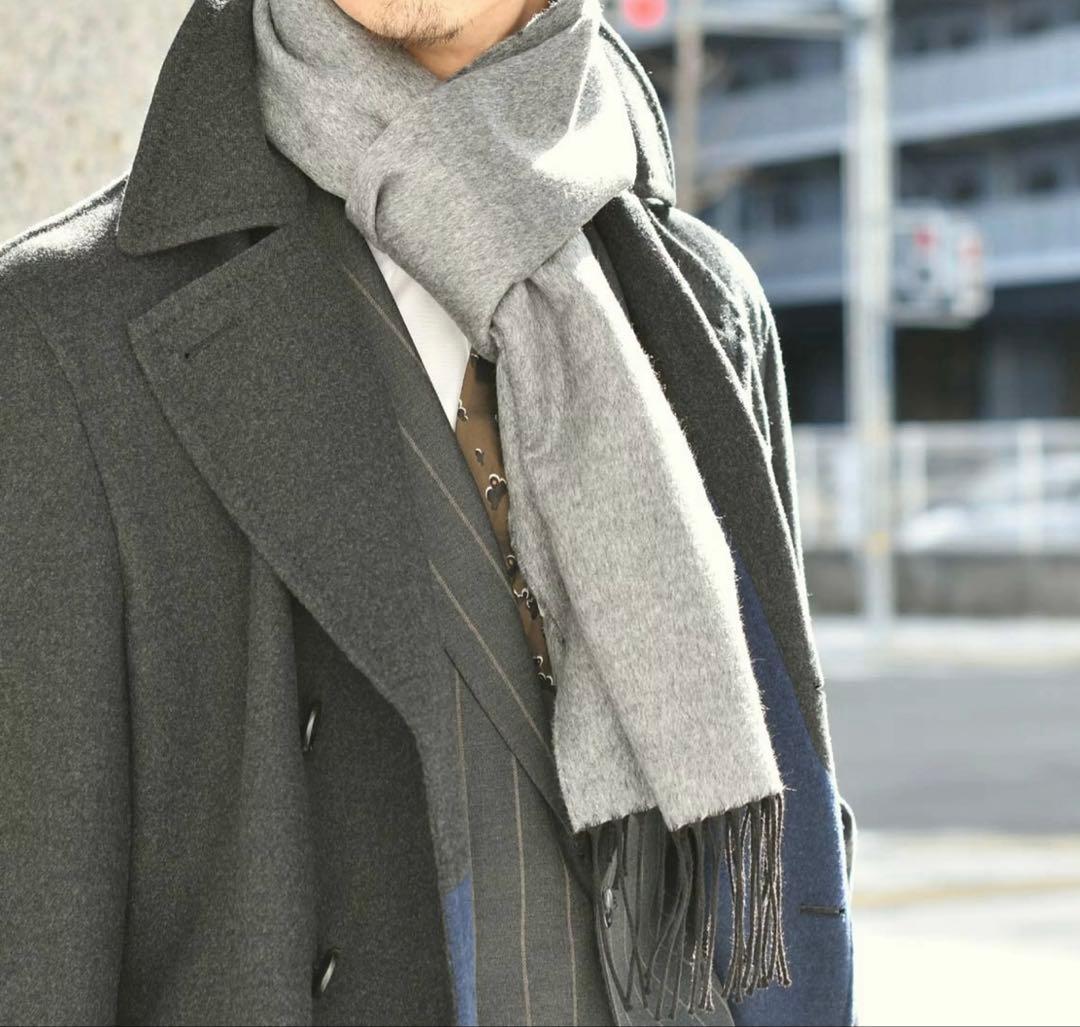 PIACENZA ピアチェンツァ リバーシブルマフラー　シルク　カシミヤ