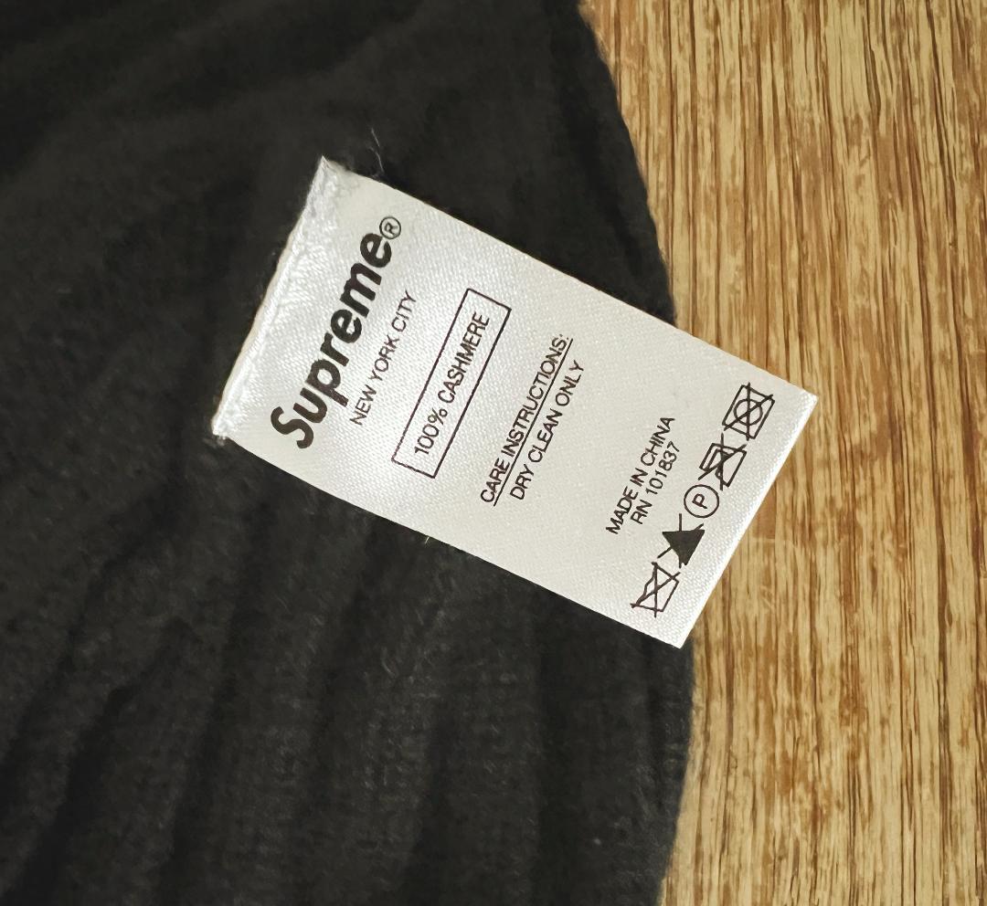 SUPREME Cashmere Beanie Box Logo 黒 納品書有