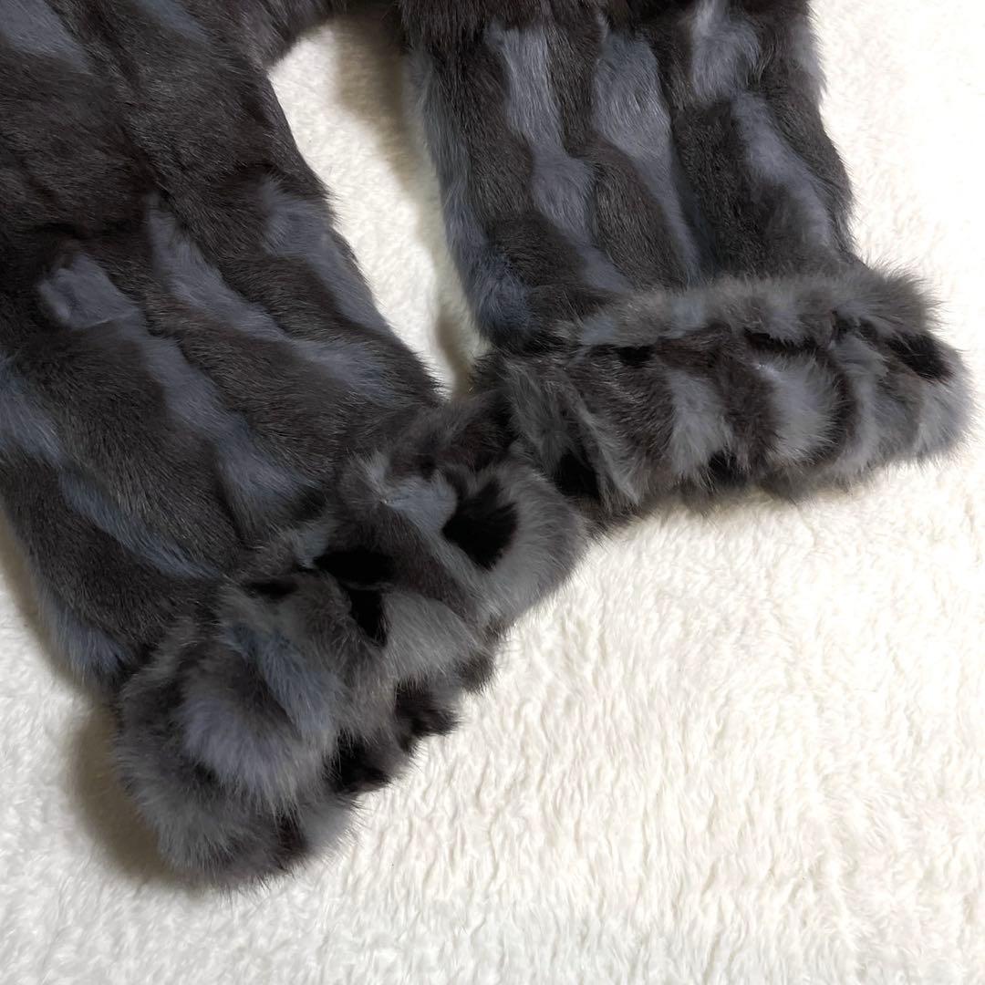 美品◎ロリアリス シルク リバーシブル ファーコート 近年モデル XL相当