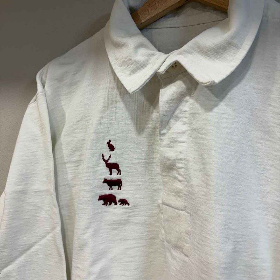 Mountain Research ラガーシャツ 動物刺繍 赤 RED