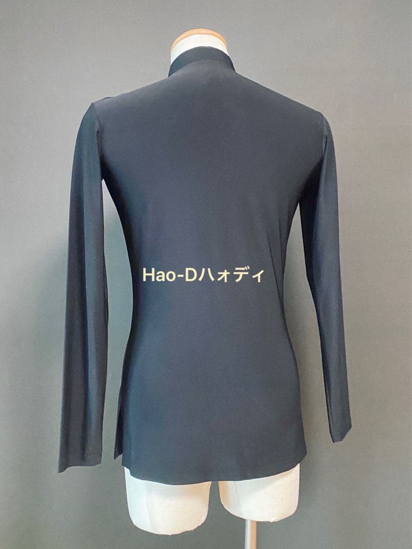 社交ダンス★ラテン★メンズ★新品★シャツ★白黒★イカ胸★Ｍ