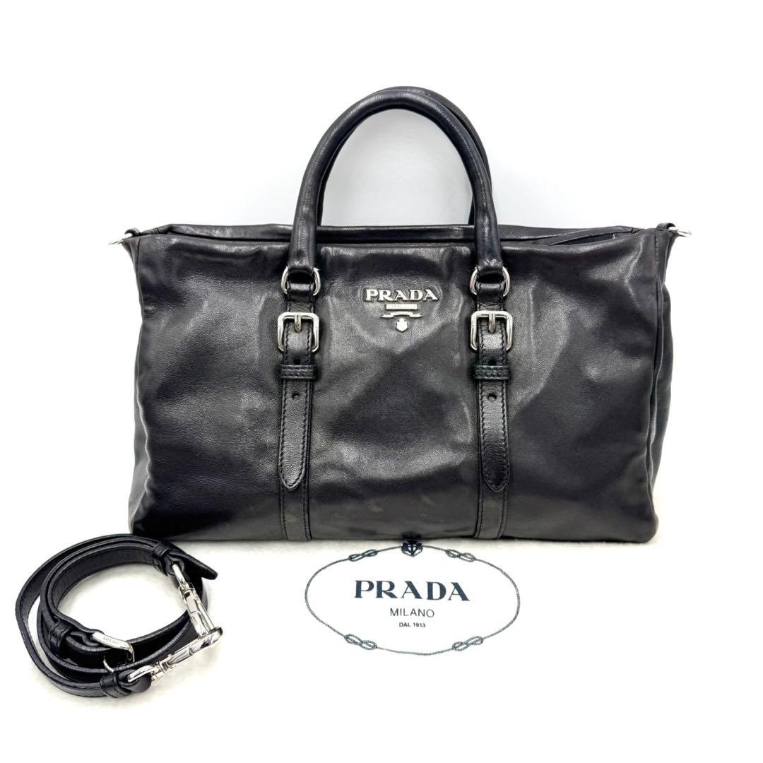 PRADA ナッパレザー 2WAY ボストンバッグ ショルダーバッグ