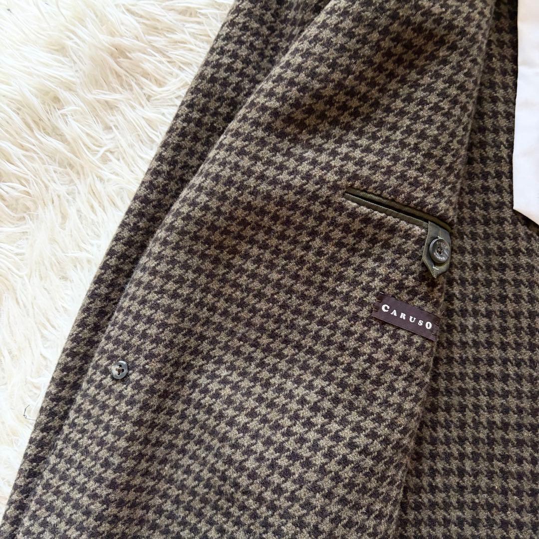 <極美品>CARUSO butterflyブラウン ウール チェスターコート50
