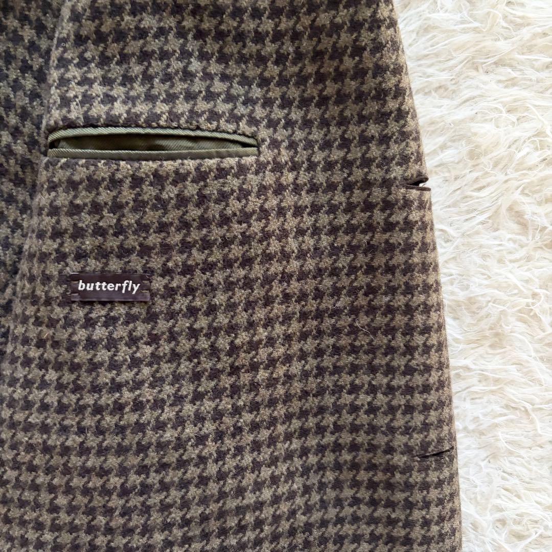 <極美品>CARUSO butterflyブラウン ウール チェスターコート50