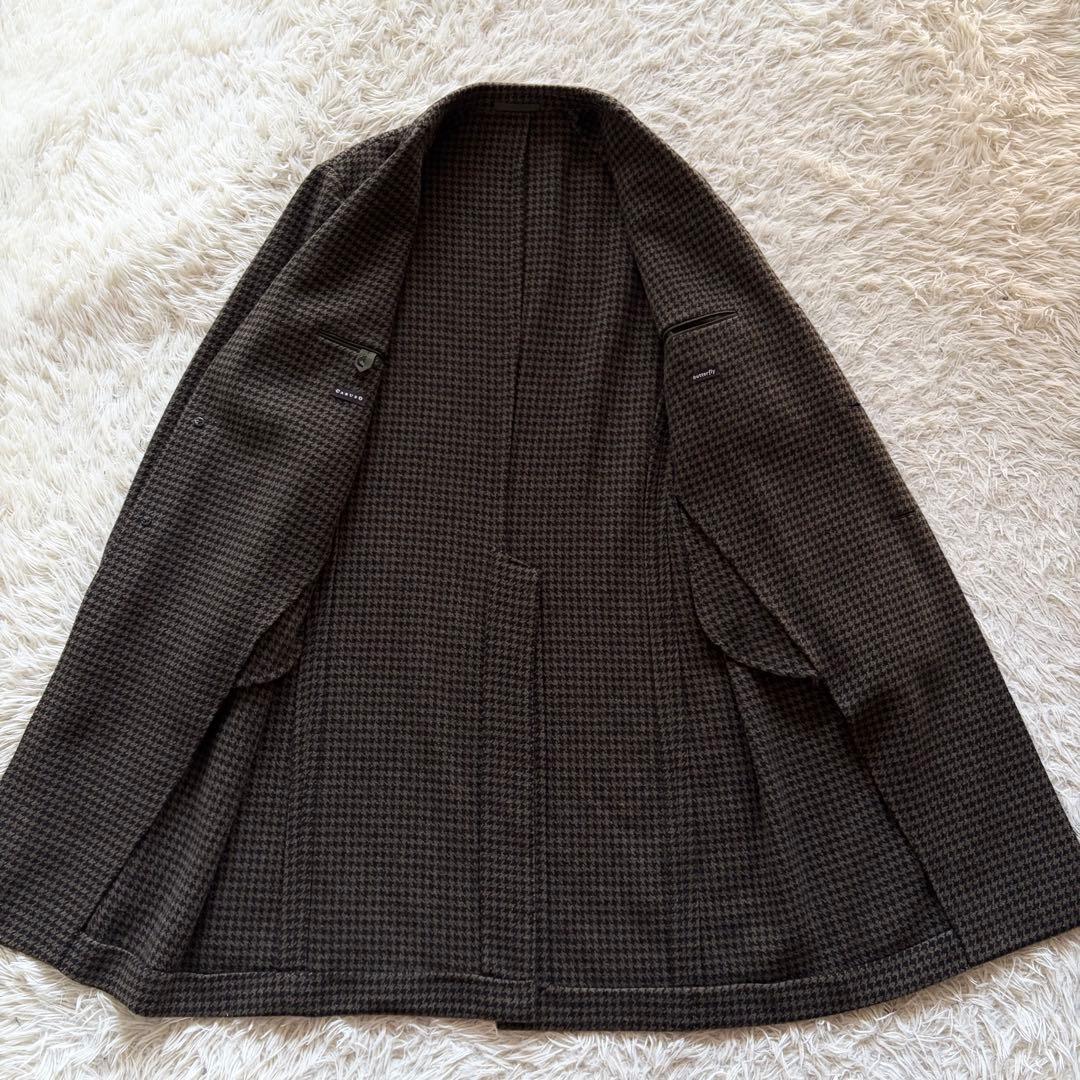<極美品>CARUSO butterflyブラウン ウール チェスターコート50