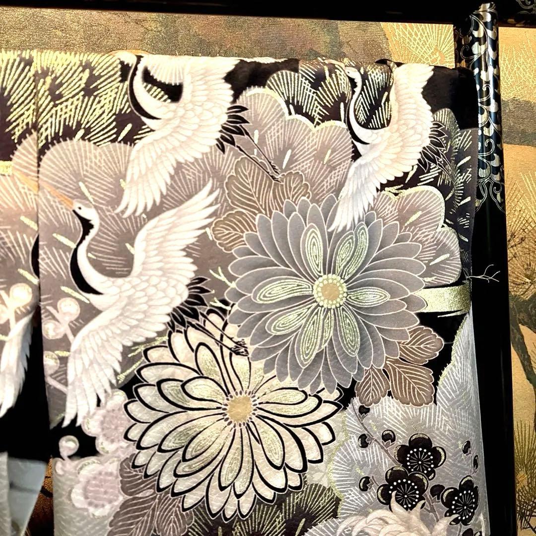 ♦︎ かなり珍しい御色味振袖♦︎金彩加工♦︎豪華刺繍♦︎鶴牡丹菊紋♦︎成人式♦︎フルオーダー