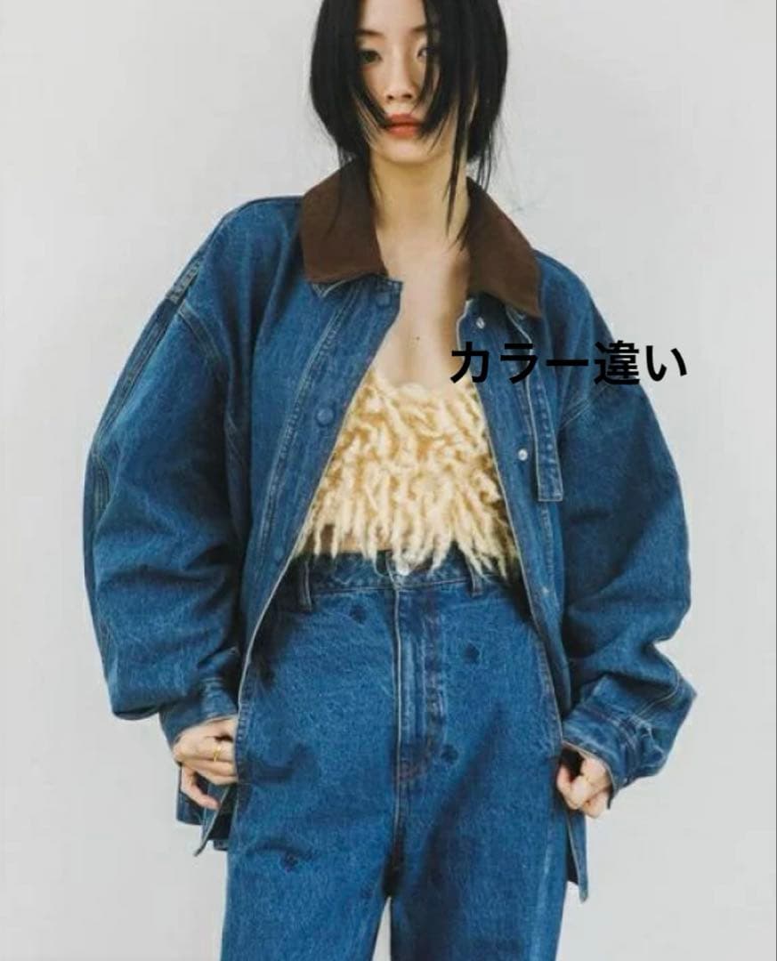 未使用 KBF 2WAYカラーデニムブルゾン ブルー