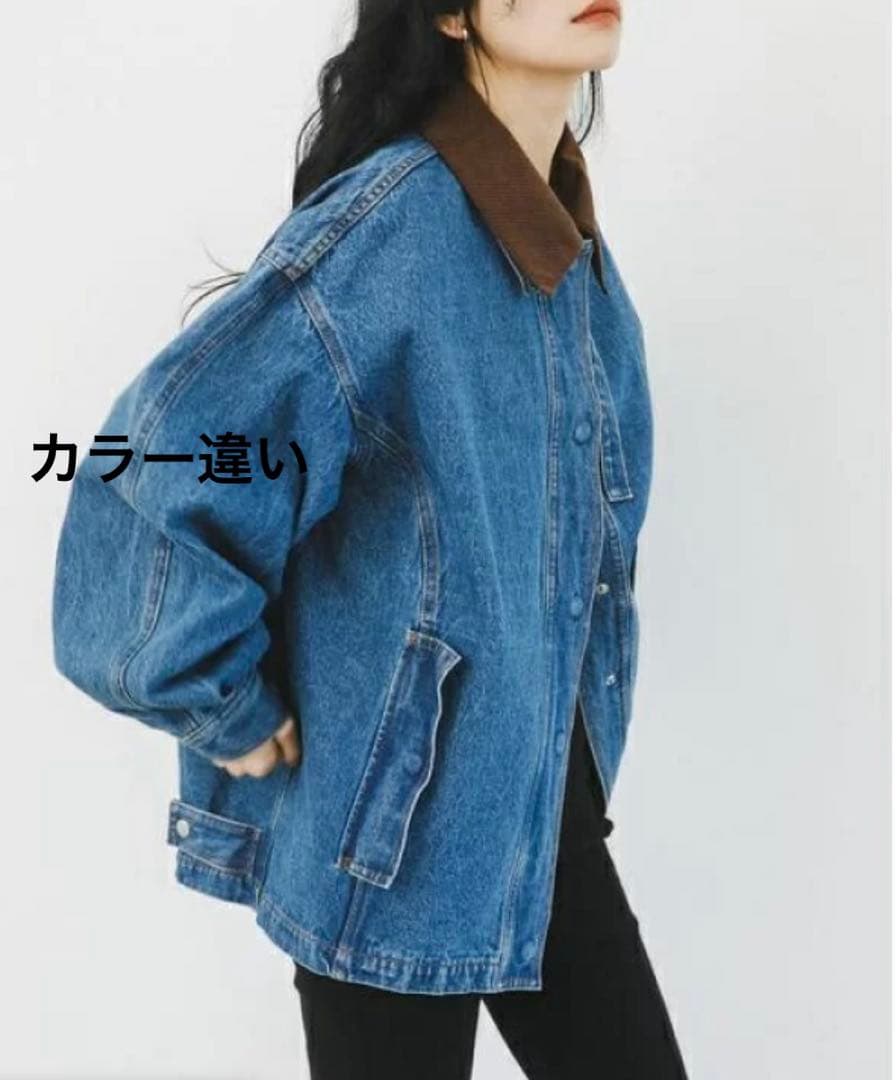 未使用 KBF 2WAYカラーデニムブルゾン ブルー