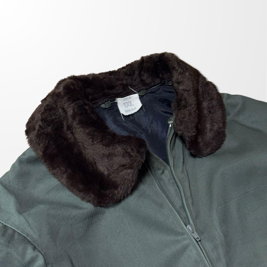 フランス軍 フライトジャケット 100L ボア グリーン　カーキ　古着　ブラウン