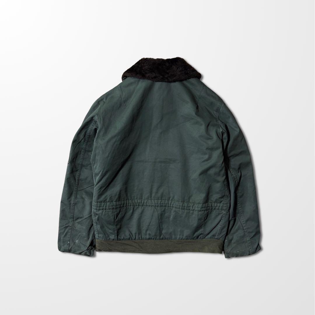 フランス軍 フライトジャケット 100L ボア グリーン　カーキ　古着　ブラウン