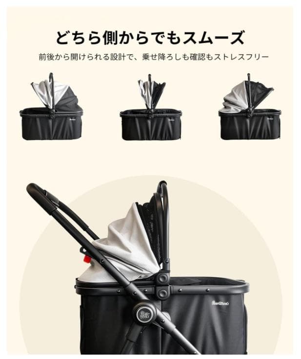 ペットカート キャリーカート 分離型 4輪 折りたたみ収納 耐重15kg