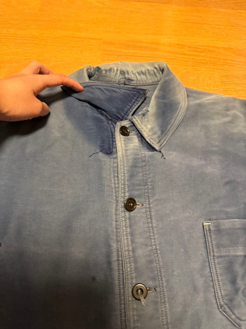 1950s モールスキンジャケット　ユーロ　フェード　ボロ