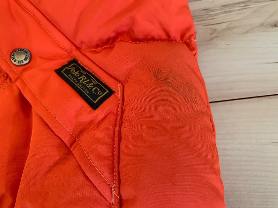 POLO RALPH LAUREN フード ダウンベスト オレンジ XXL