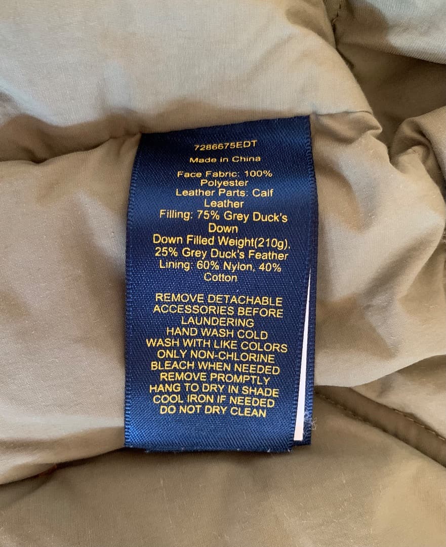 POLO RALPH LAUREN フード ダウンベスト オレンジ XXL