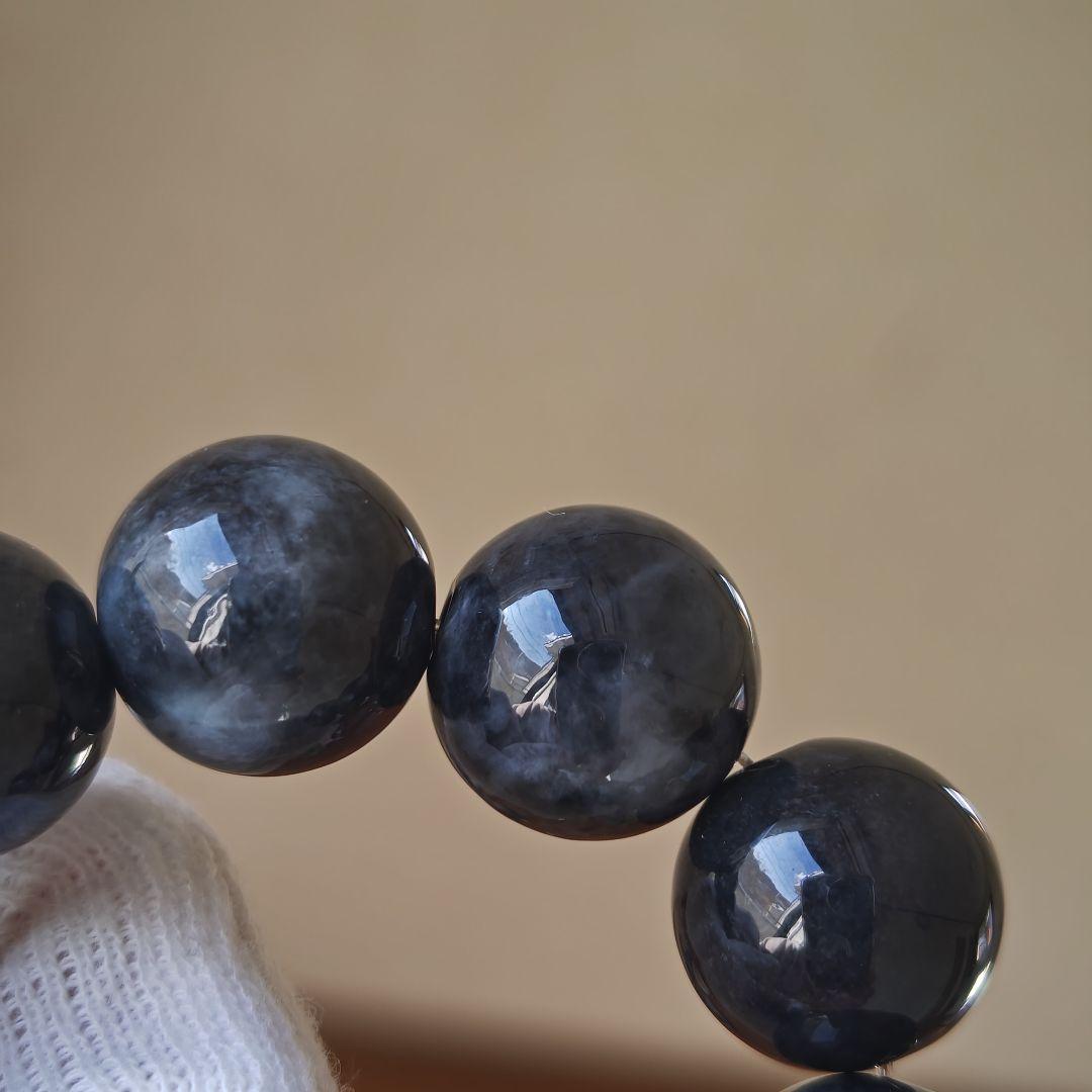 新作♡火供龍紋丸天珠、黒翡翠、グアテマラ産翡翠