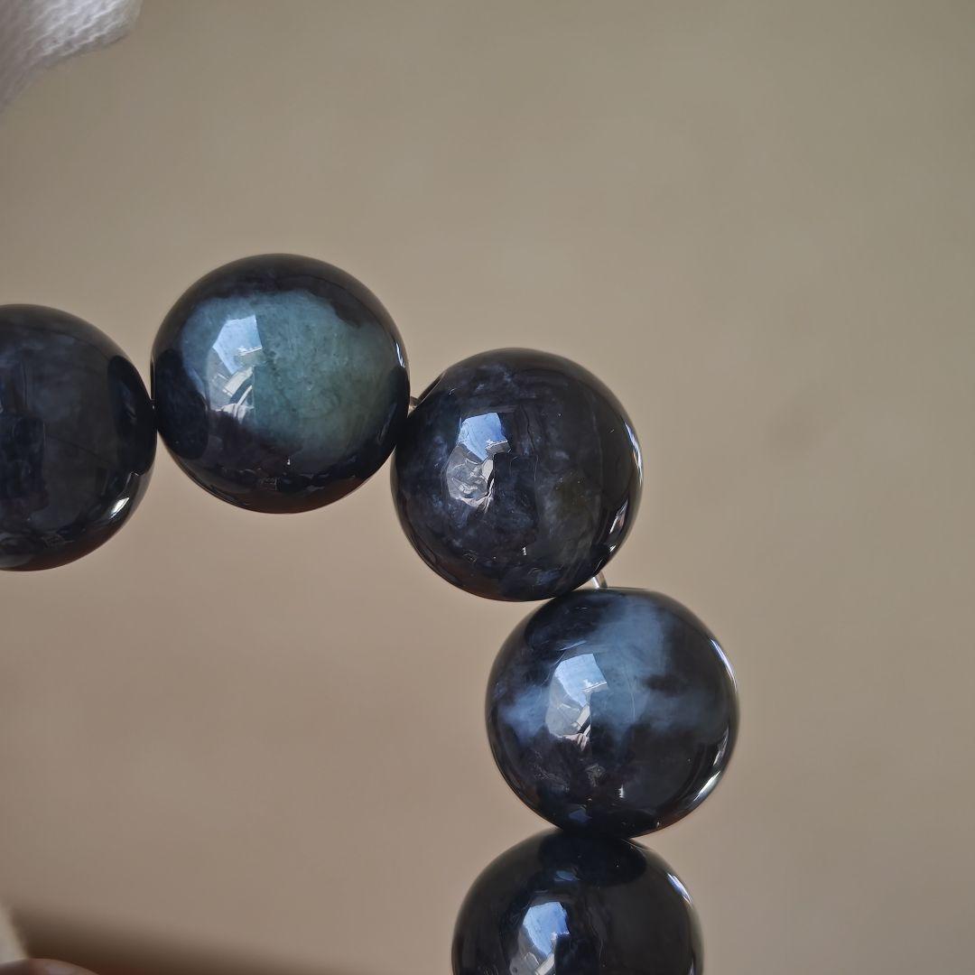 新作♡火供龍紋丸天珠、黒翡翠、グアテマラ産翡翠
