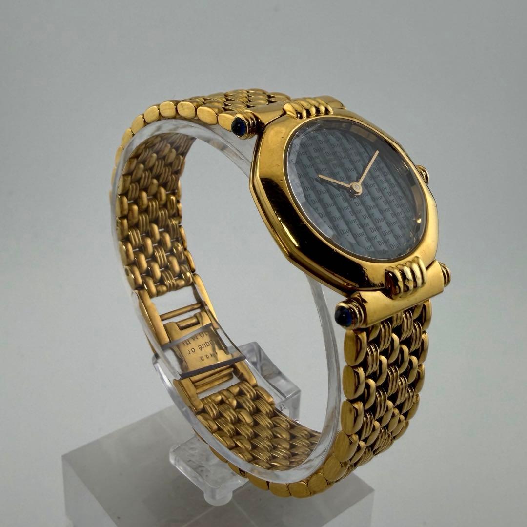 【新品電池/稼働】 Christian Dior 腕時計 カットガラス ゴールド