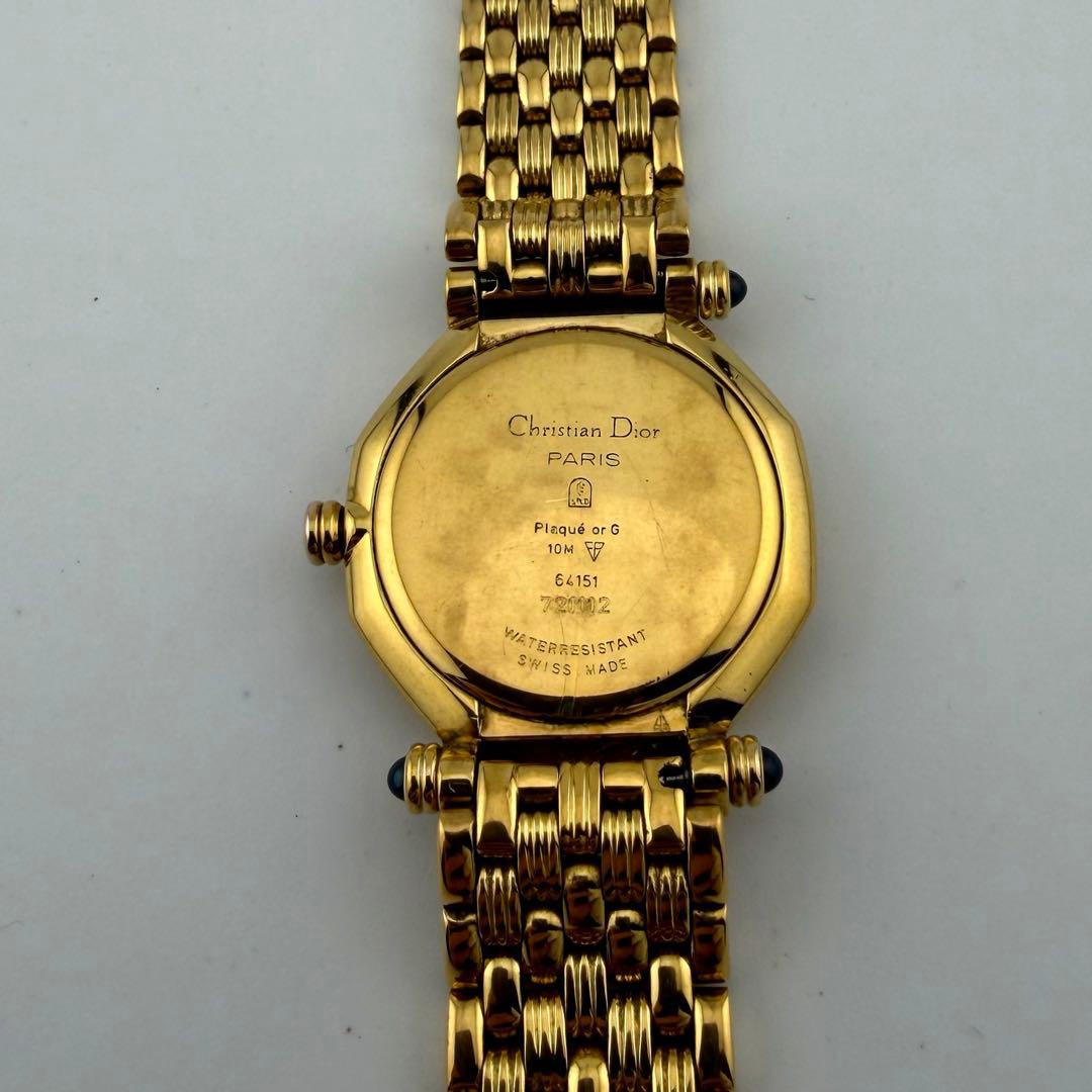 【新品電池/稼働】 Christian Dior 腕時計 カットガラス ゴールド