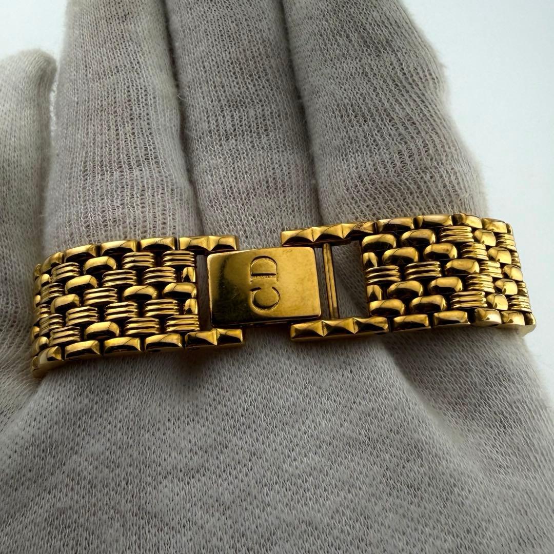 【新品電池/稼働】 Christian Dior 腕時計 カットガラス ゴールド