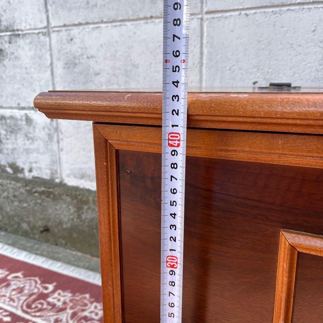 古家具ビンテージ品◾️アンティーク象嵌デザイン 木製ベンチチェスト 木製家具