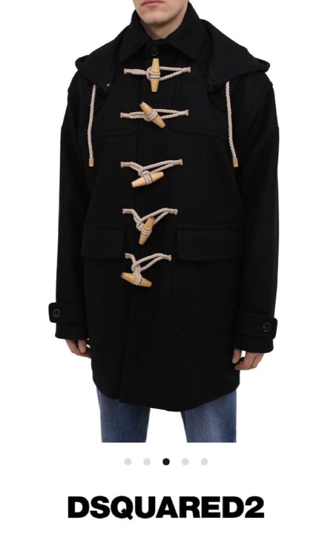 定価¥28万円 DSQUARED2 20AW ダッフル コート ウール黒48美品