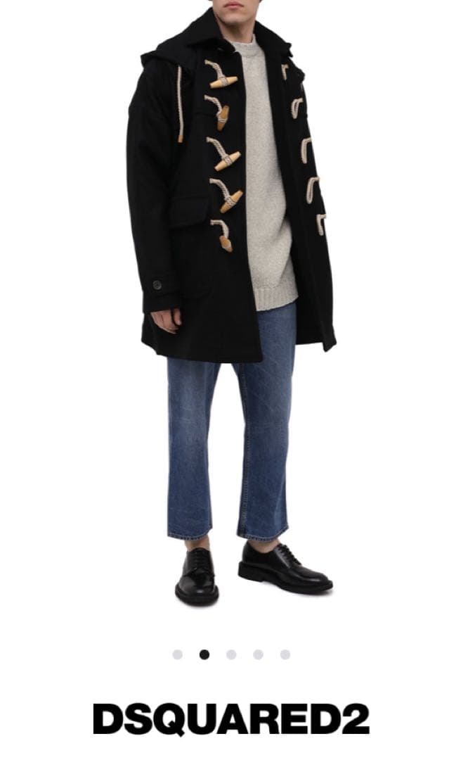 定価¥28万円 DSQUARED2 20AW ダッフル コート ウール黒48美品