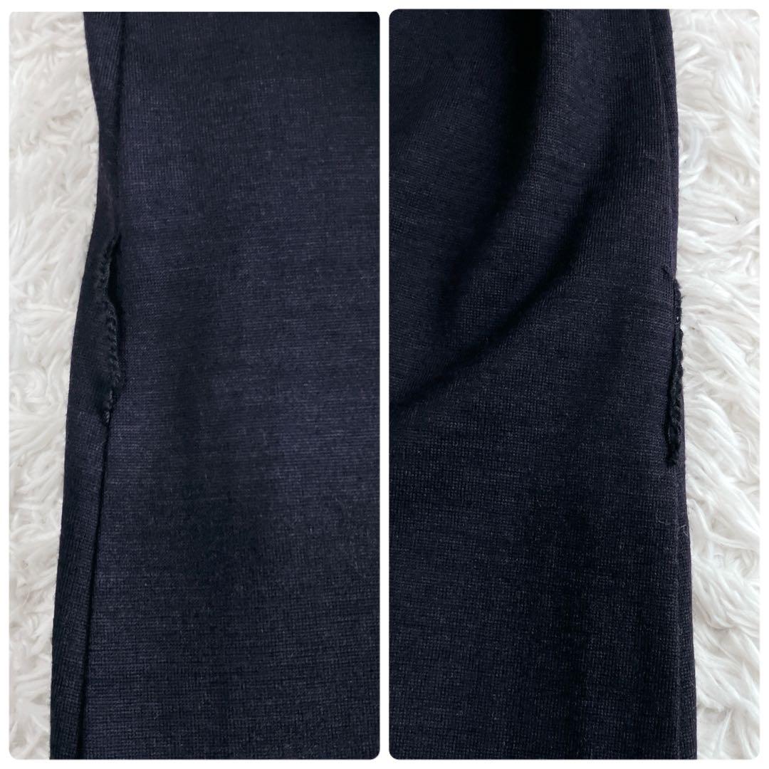 レオナール✨チュニック カットソー ハイネック トリム 花 香水柄 濃紺 M