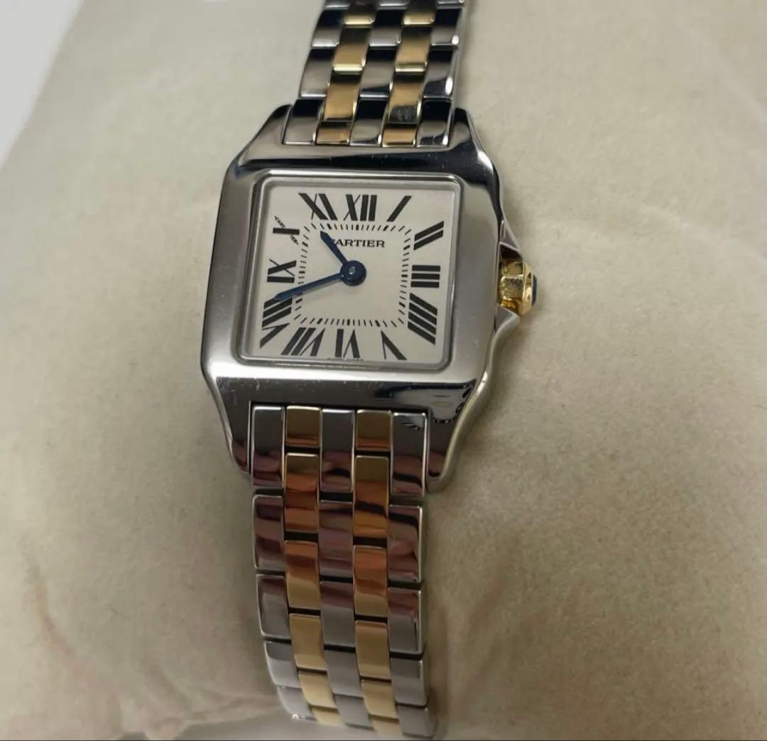 【クミクミ】Cartier カルティエ　サントスドゥモワゼル SM コンビ