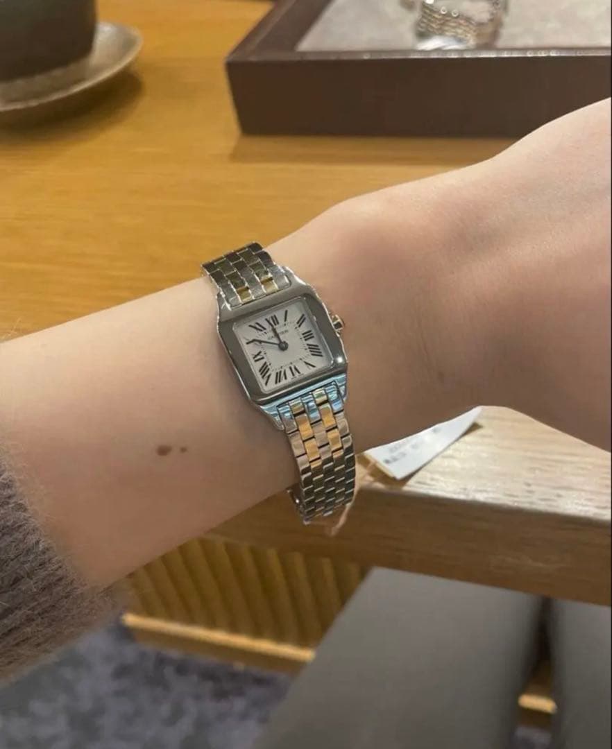 【クミクミ】Cartier カルティエ　サントスドゥモワゼル SM コンビ