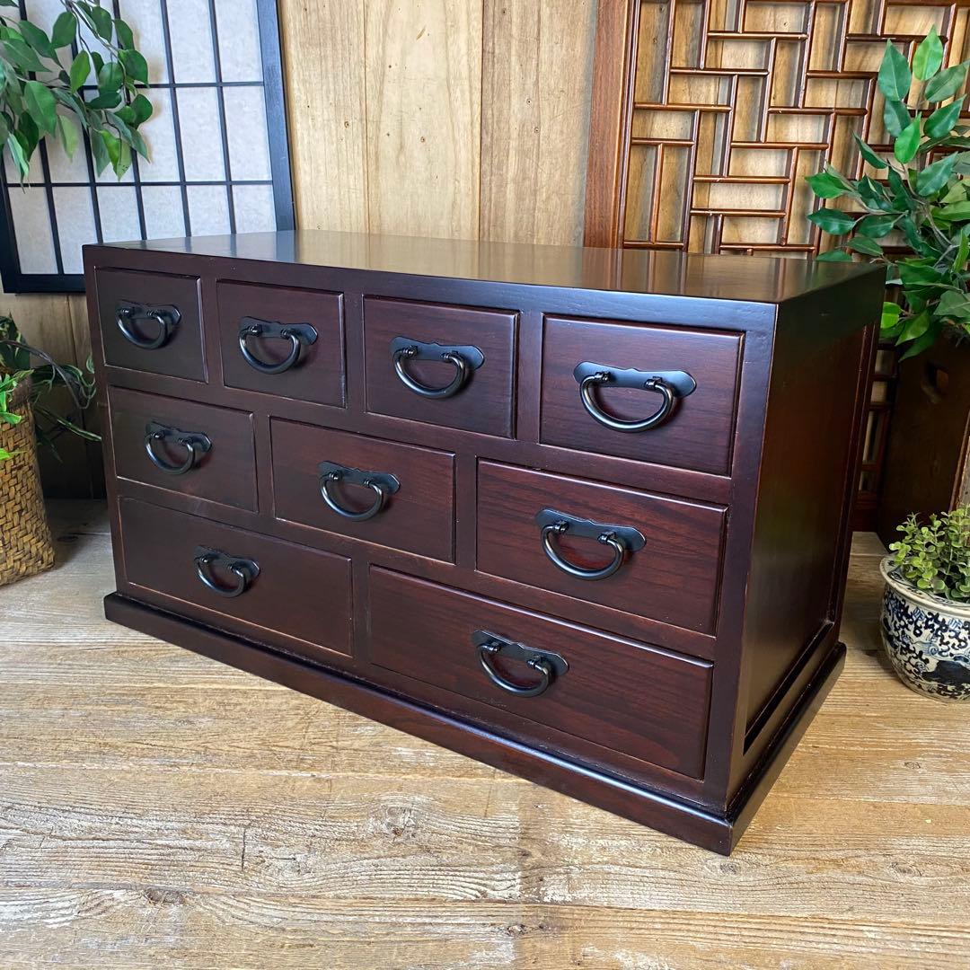 大幅値下げセール中！民芸家具桐材多引き出しチェストタンスC70㎝×41㎝木製収納