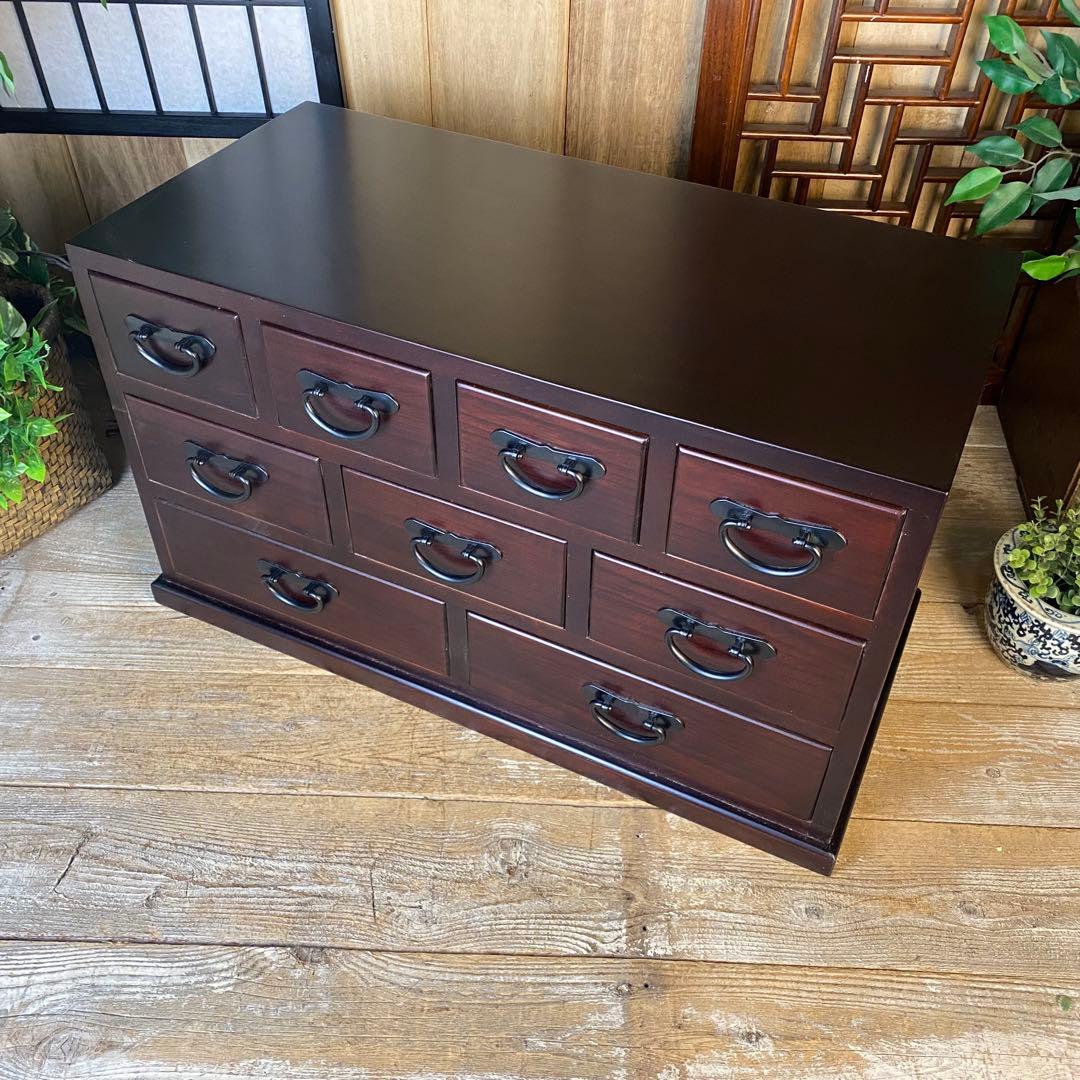 大幅値下げセール中！民芸家具桐材多引き出しチェストタンスC70㎝×41㎝木製収納