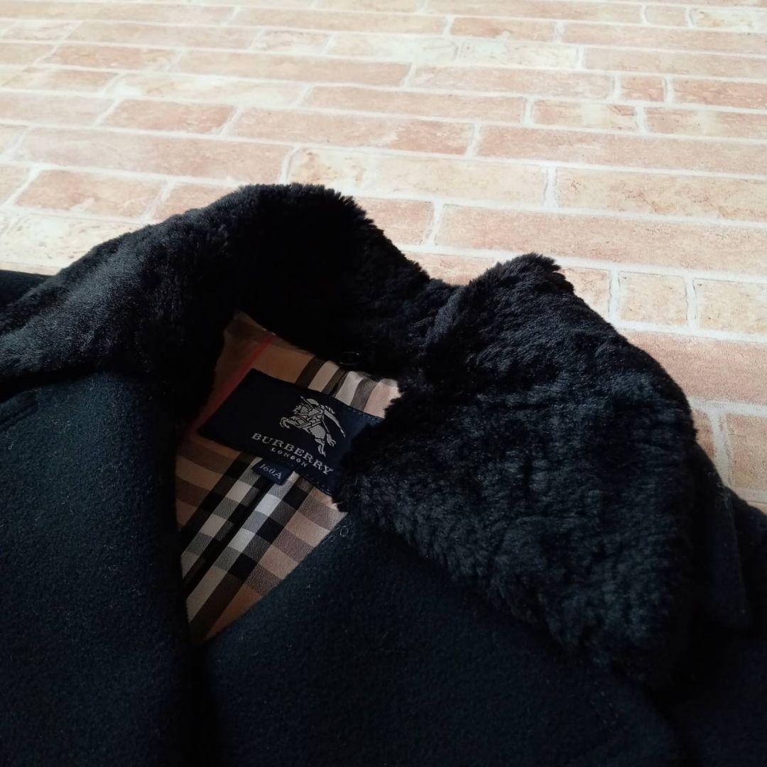 【未使用】バーバリーロンドン　Pコート　アンゴラ混　ノバチェック　160cm