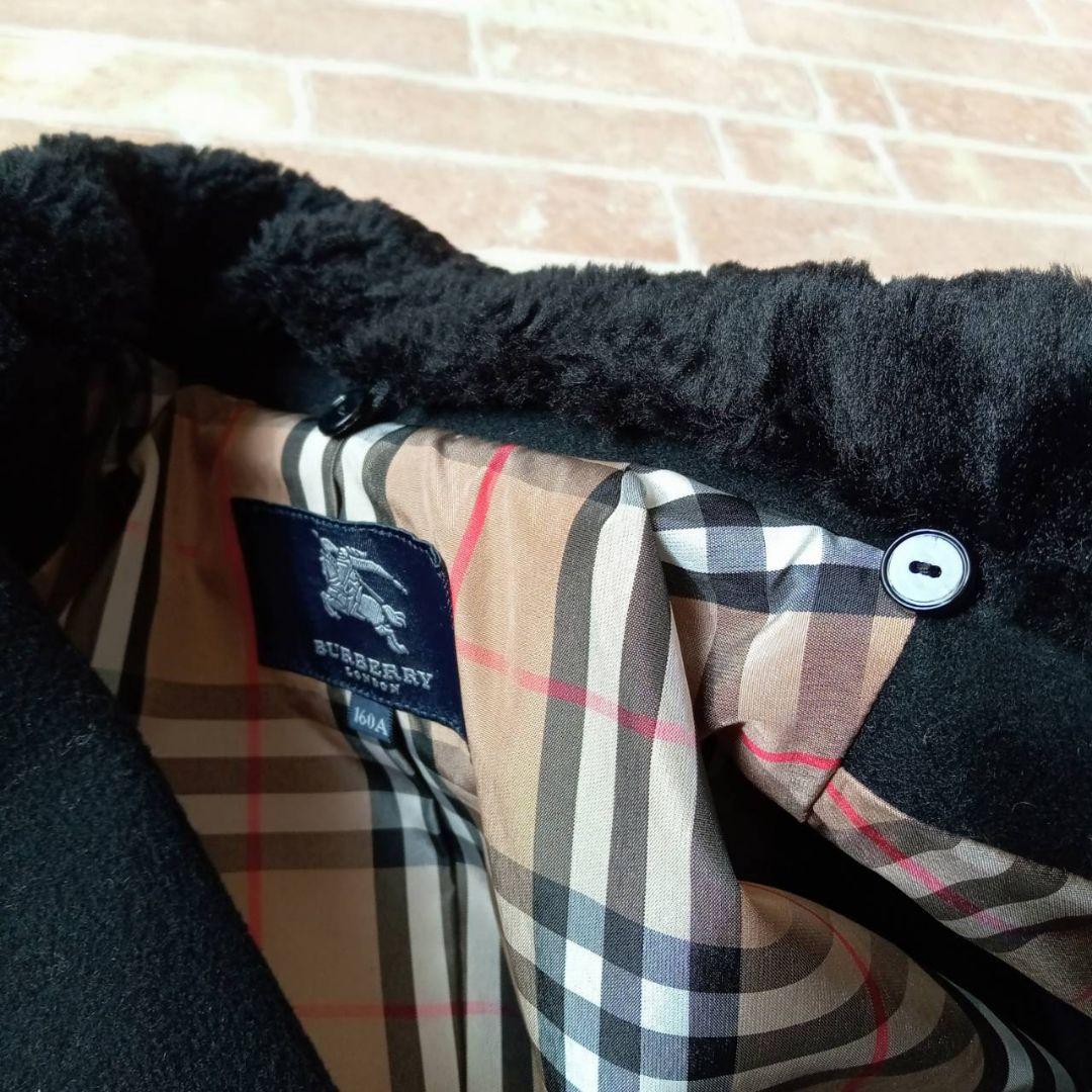 【未使用】バーバリーロンドン　Pコート　アンゴラ混　ノバチェック　160cm