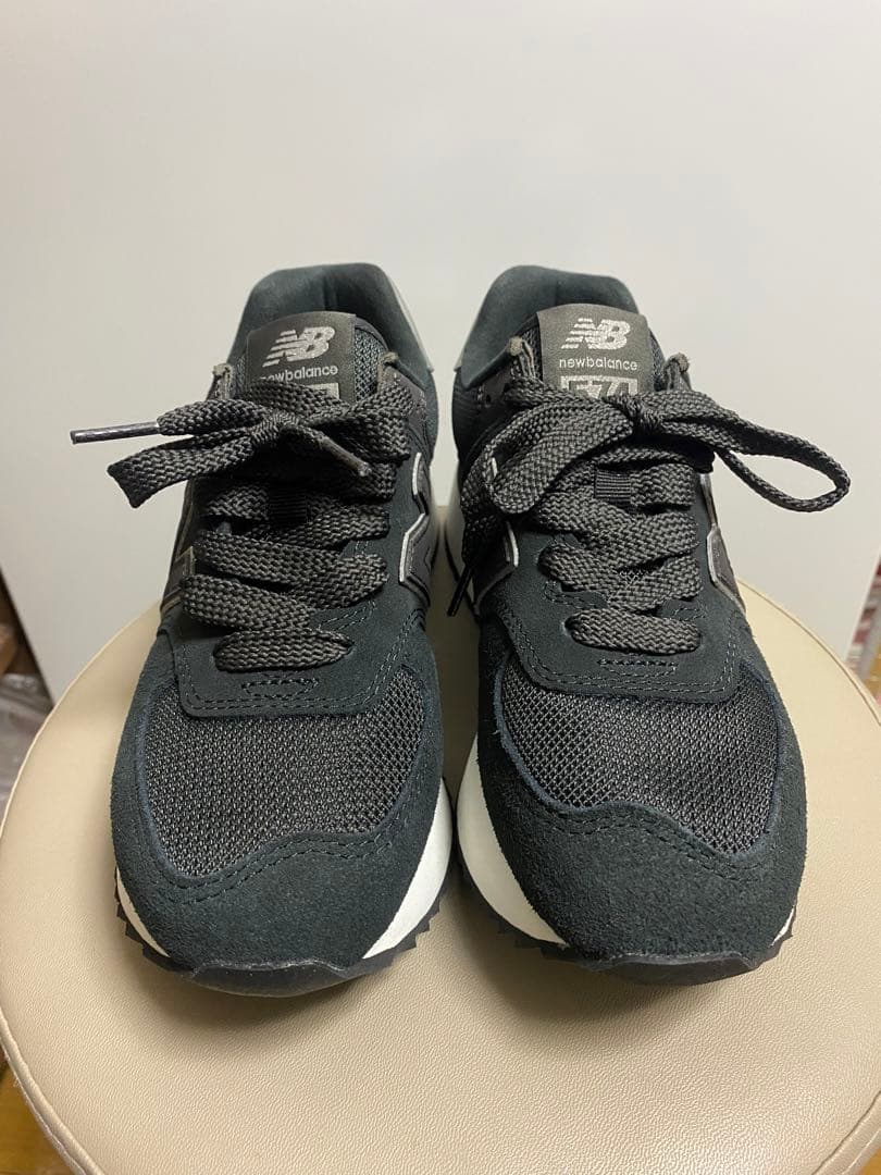 人気カラー‼️美品New Balance 574 ブラック 厚底スニーカー