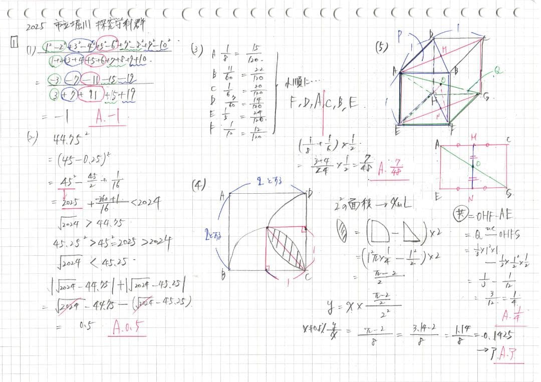 塾講師オリジナル数学解説 全問動画付!! 市立堀川 探求学科群 2023～25