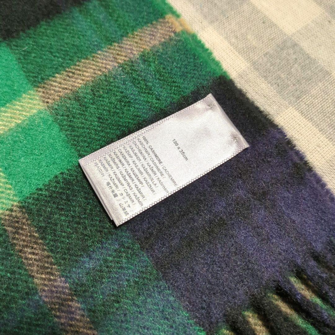 ジョンストンズ中判ストール　ネイビー