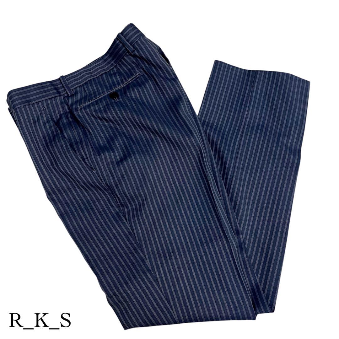 Tenoras ティノラス ストライプ スリーピース スーツ L ブルーグレー