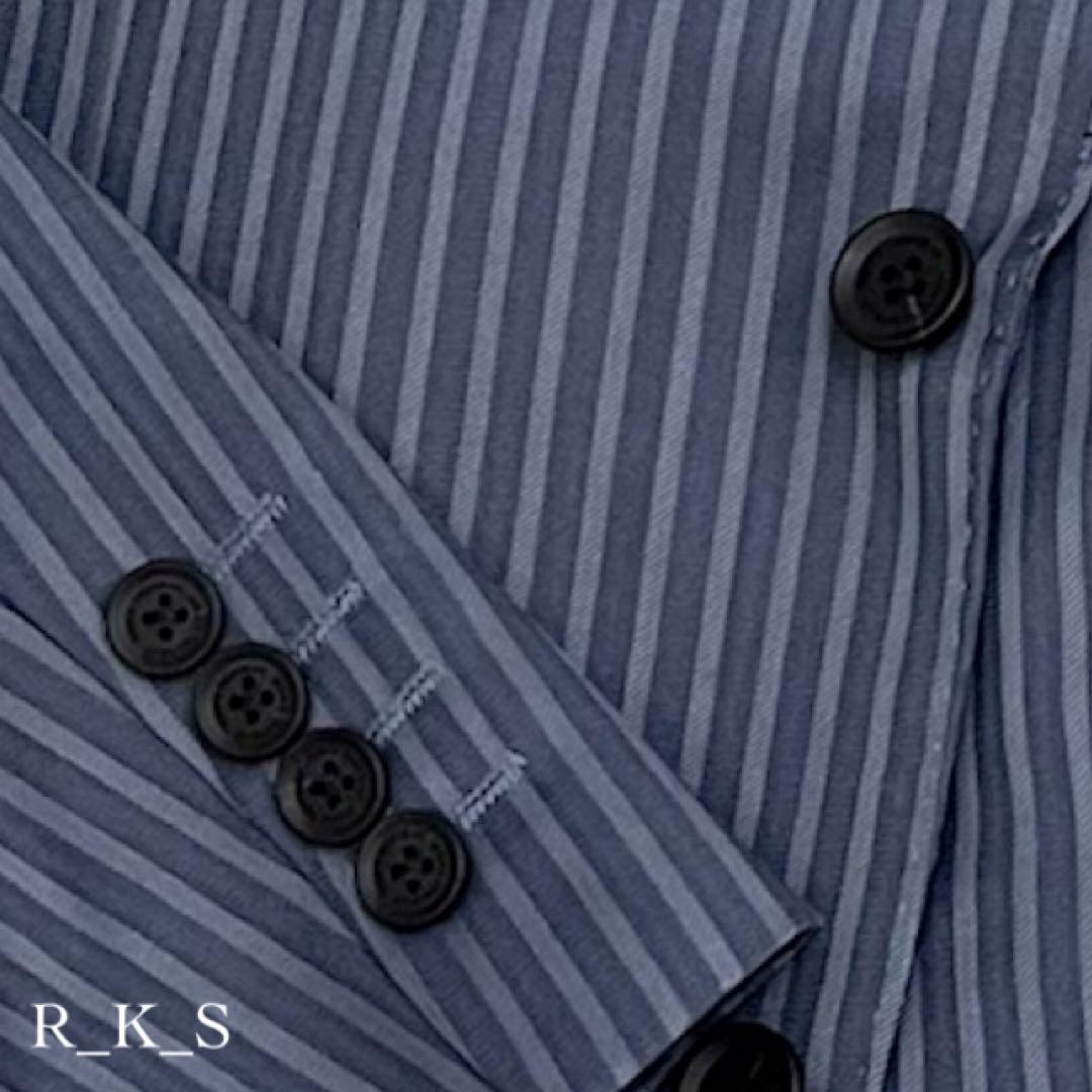 Tenoras ティノラス ストライプ スリーピース スーツ L ブルーグレー