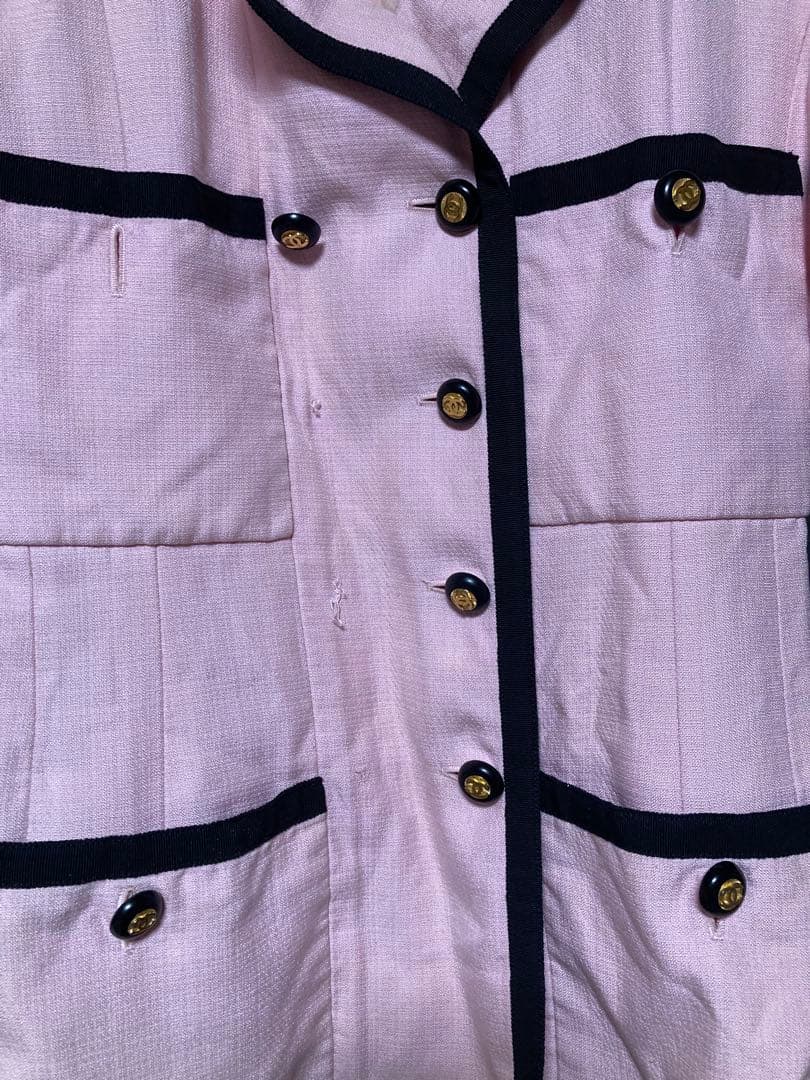 シャネル　ヴィンテージ　ジャケット　ピンク　38 ココマーク