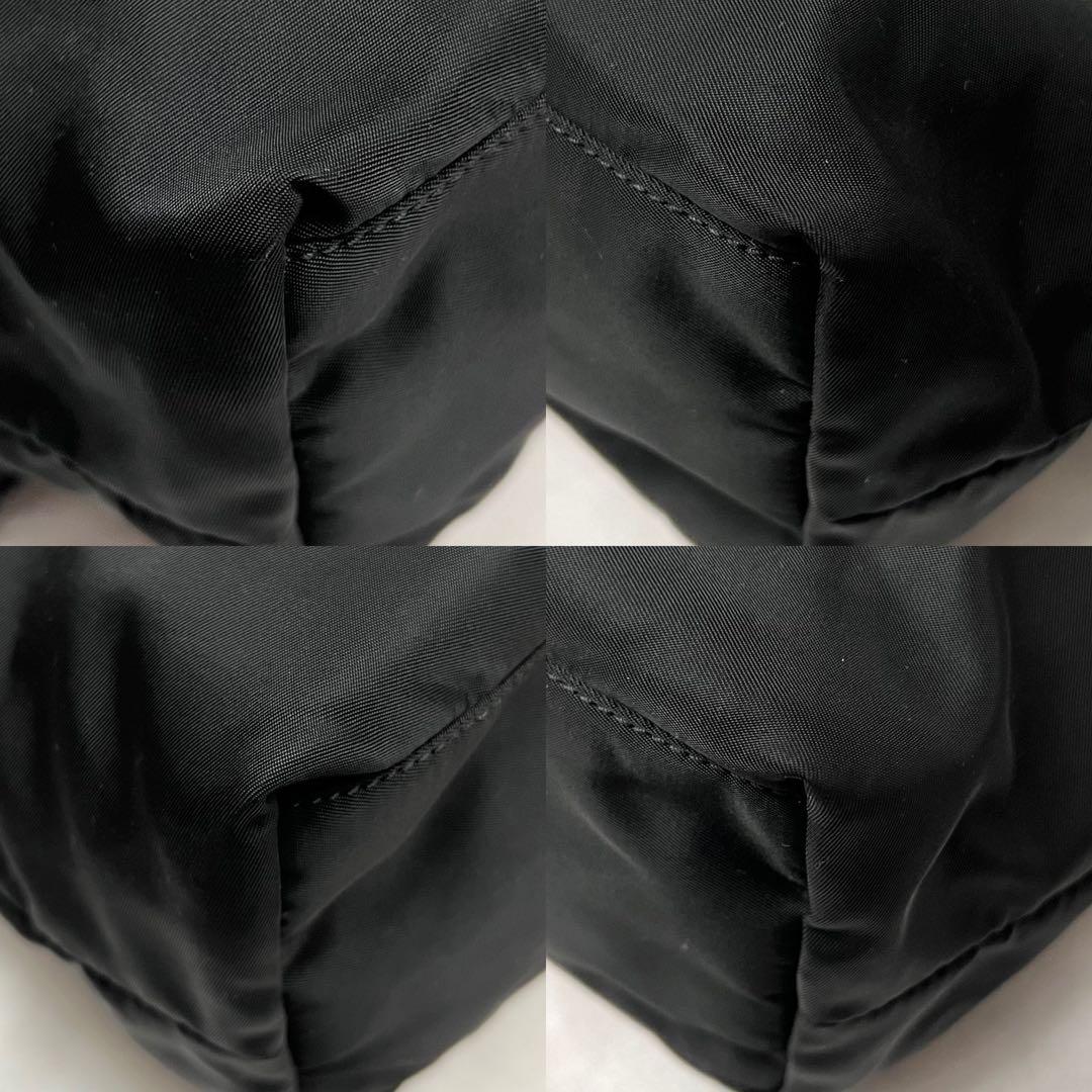 ◇極美品◇プラダ　トートバッグ　ナイロン×レザー　ブラック　ロゴ金具　裏地ピンク