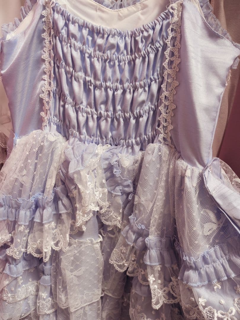 ロリータ ジャンパースカート 水色 カチューシャ ボンネット LIZLISA