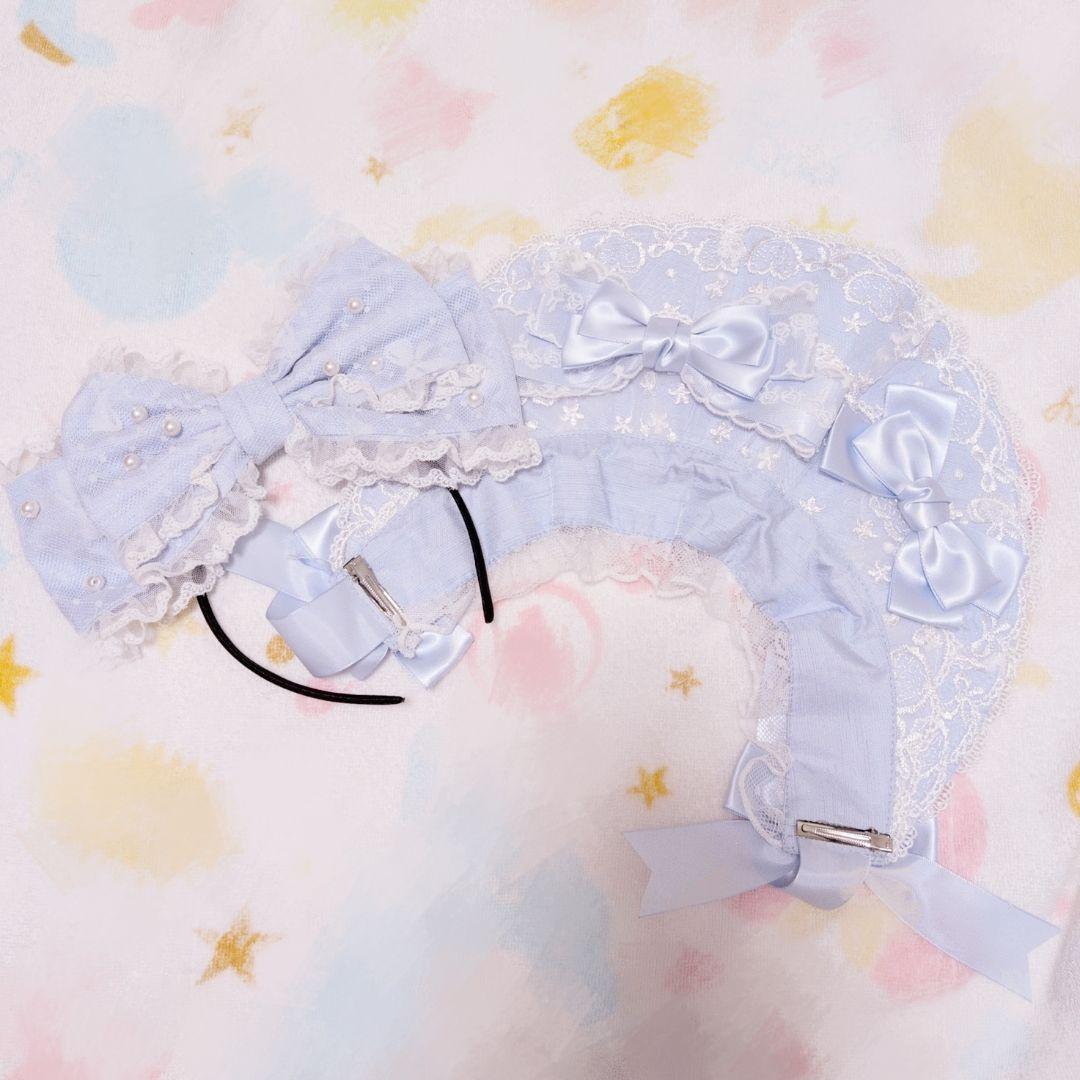 ロリータ ジャンパースカート 水色 カチューシャ ボンネット LIZLISA